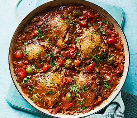 Chicken cacciatore one-pot with orzo recipe (with video)
