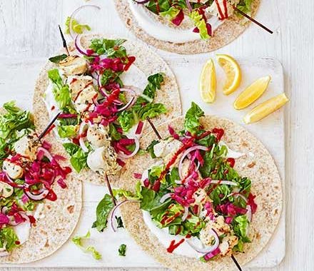 Chicken & lemon skewers recipe