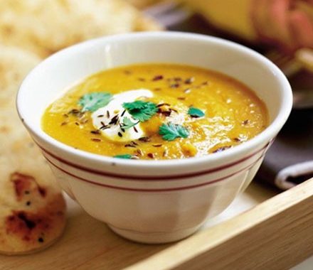 Spiced carrot & lentil soup recipe