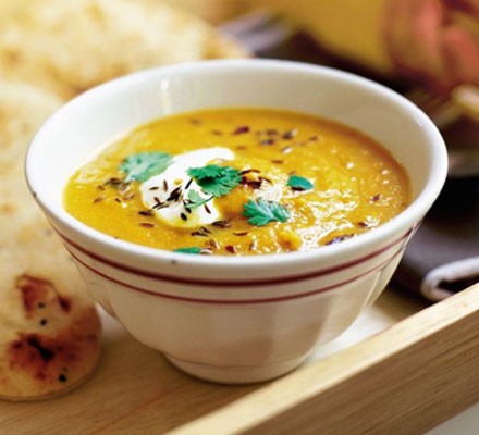Spiced carrot & lentil soup recipe 