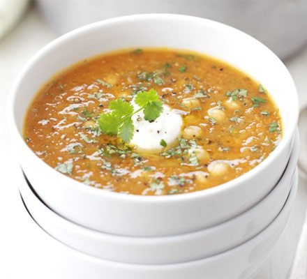 Red lentil, chickpea & chilli soup recipe 