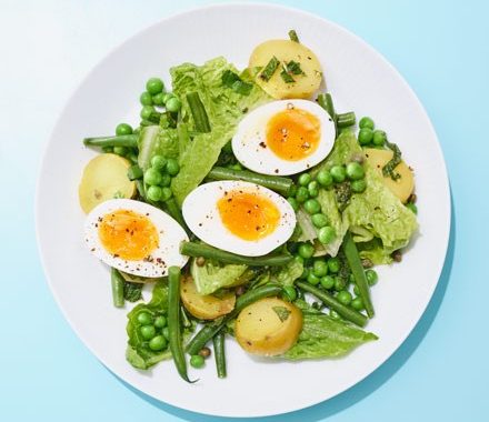 Summer egg salad with basil & peas recipe