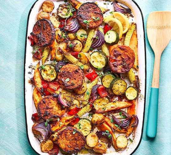 Tempeh traybake recipe 