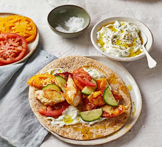Chicken & tzatziki wraps recipe 