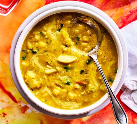 Corn, coconut & lentil chowder recipe 