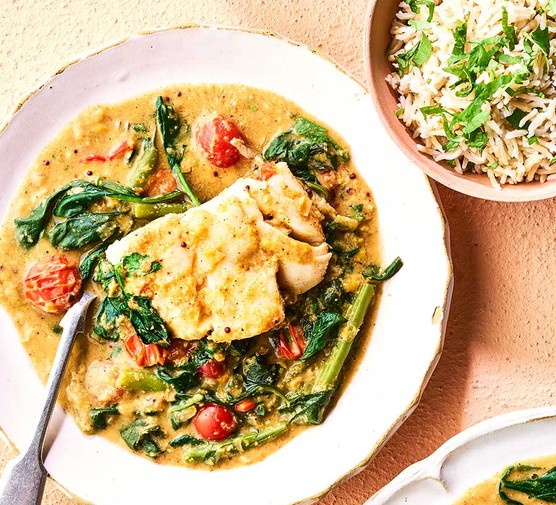 Curried bean & coconut cod recipe 