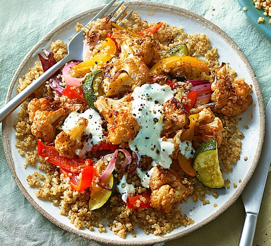 Fennel-roasted cauliflower with quinoa recipe 
