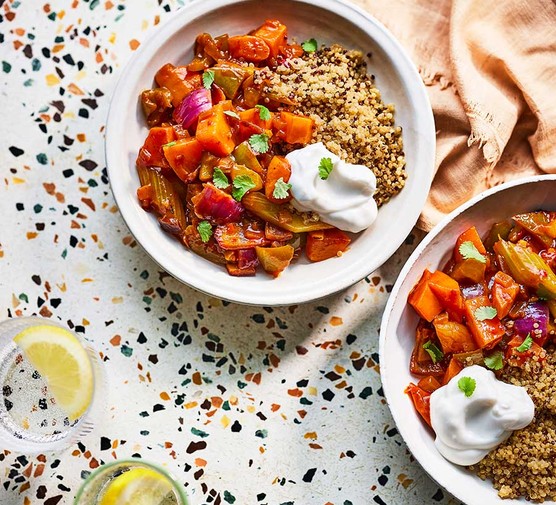 Harissa vegetables with quinoa recipe 