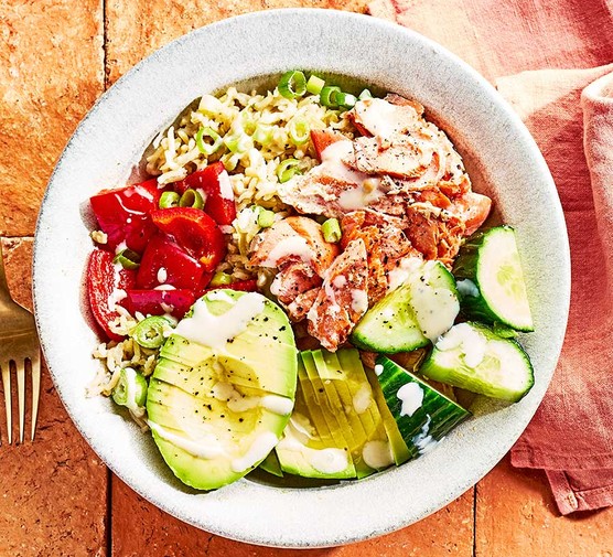 Healthy salmon bowl recipe 