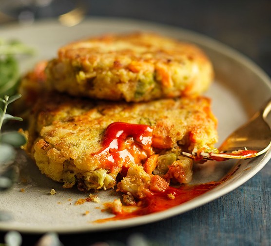 Leftover Christmas lunch patties with gochujang mayo 