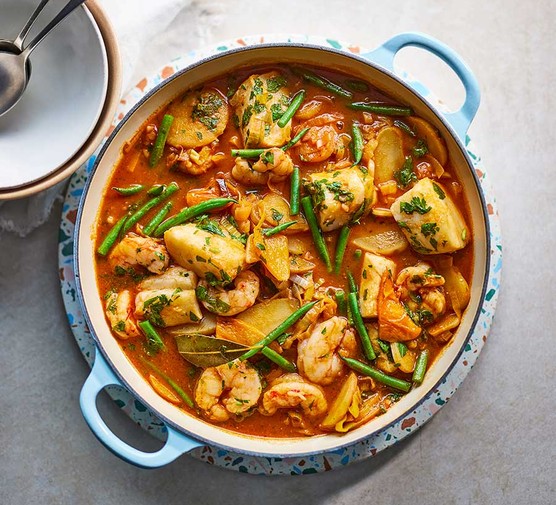One-pan cod & red shrimp recipe 