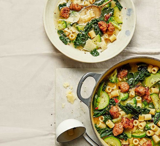 Sausage & kale minestrone recipe 