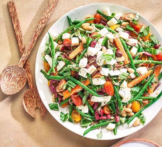 Three bean salad with mozzarella recipe 