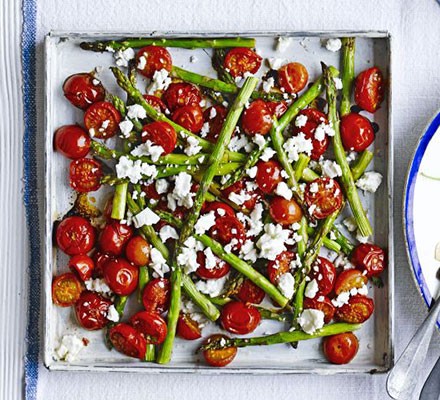 Roasted balsamic asparagus & cherry tomatoes recipe 