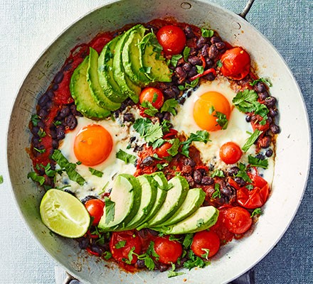 Avocado & black bean eggs recipe 