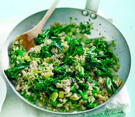 Barley & broccoli risotto with lemon & basil recipe