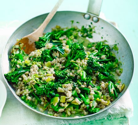 Barley & broccoli risotto with lemon & basil recipe 