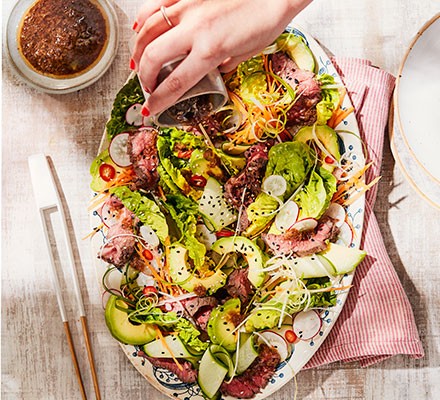 BBQ rainbow beef salad recipe 