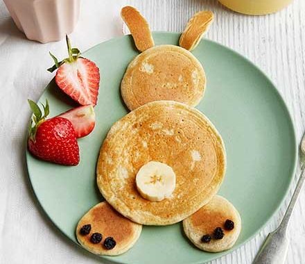 Healthy Easter bunny pancakes recipe