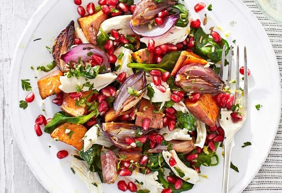 Roast chicken with sweet potato gremolata salad recipe