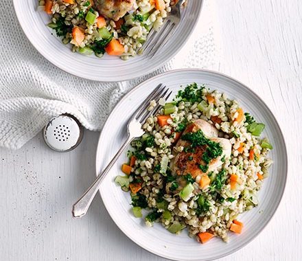 Chicken & pearl barley risotto recipe