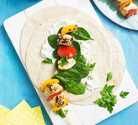 Chicken skewers with tzatziki recipe 