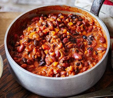 Double bean & roasted pepper chilli recipe
