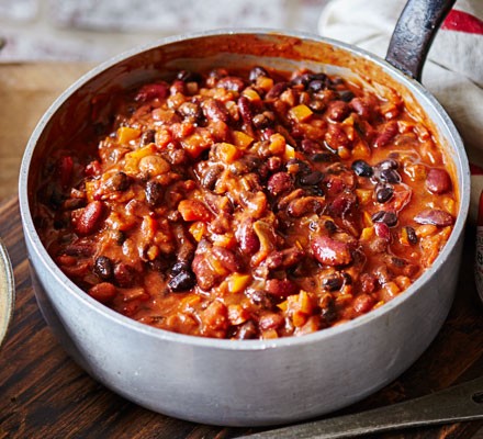 Double bean & roasted pepper chilli recipe 