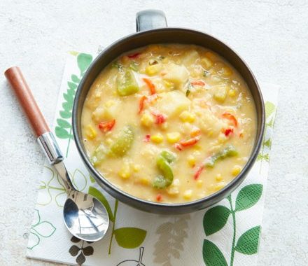 Corn & split pea chowder recipe