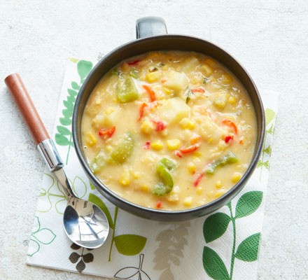Corn & split pea chowder recipe 