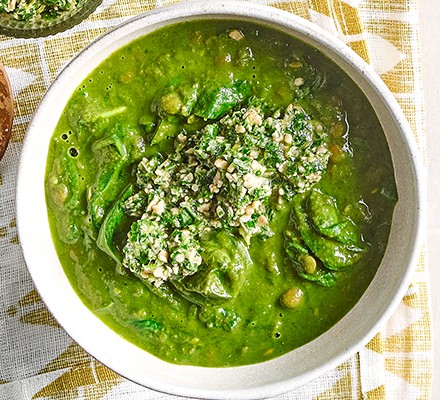 Curried spinach & lentil soup recipe 