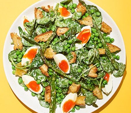 Roasted asparagus & pea salad recipe