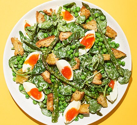 Roasted asparagus & pea salad recipe 