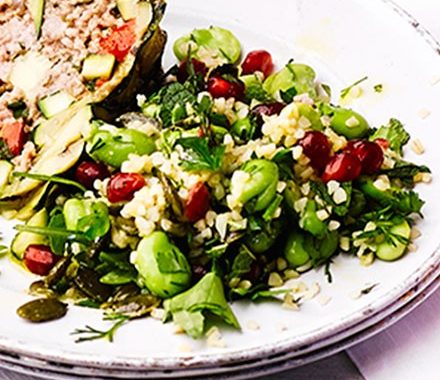Fennel, pomegranate & broad bean salad recipe