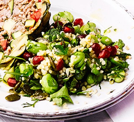 Fennel, pomegranate & broad bean salad recipe 