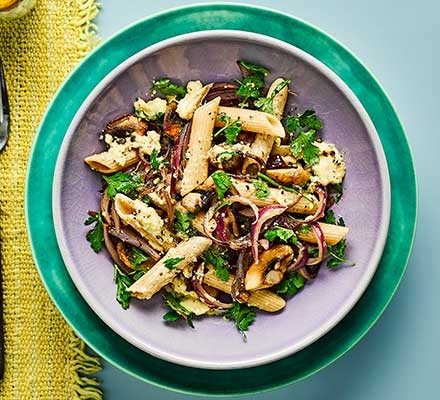 Garlicky mushroom penne recipe 