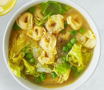 Green minestrone with tortellini recipe