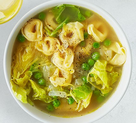 Green minestrone with tortellini recipe 