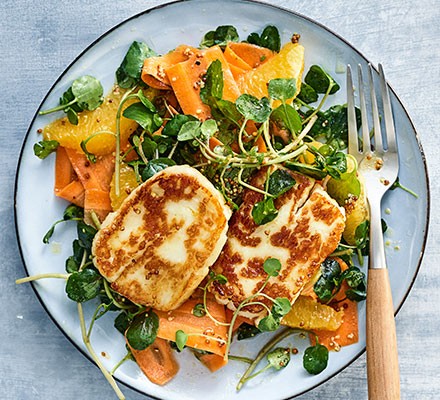 Halloumi, carrot & orange salad recipe 