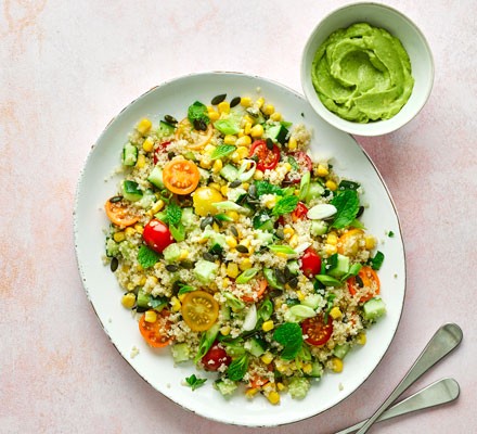 Quinoa salad with avocado mayo recipe 