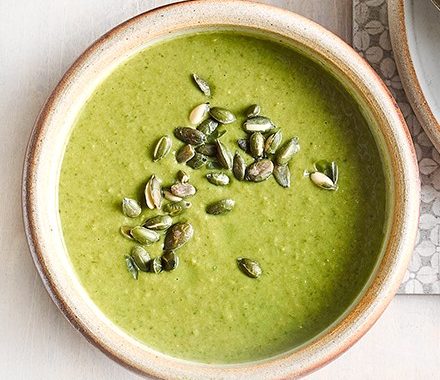 Herby broccoli & pea soup recipe