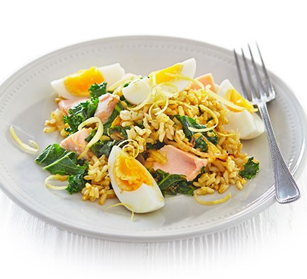 Kale & salmon kedgeree recipe 