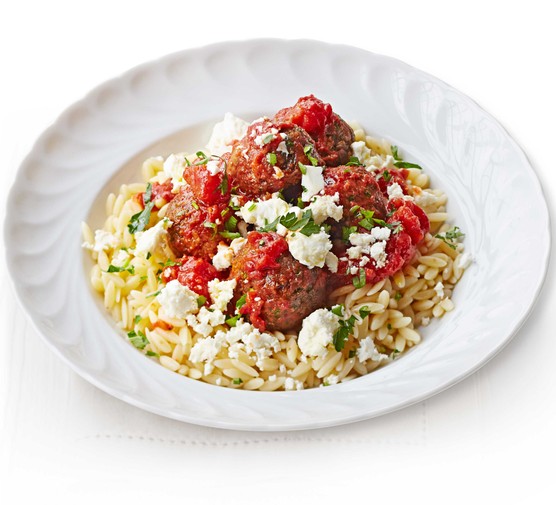 Lentil kofta with orzo & feta recipe 