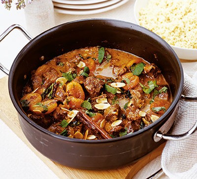 Moroccan lamb with apricots, almonds & mint recipe