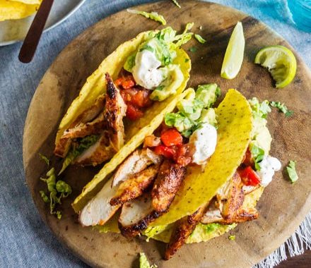 Lighter chicken tacos recipe