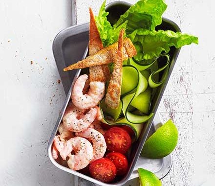 Lime prawn cocktail pitta salad recipe