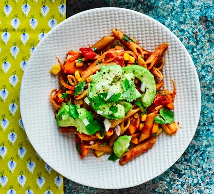 Tomato penne with avocado recipe 