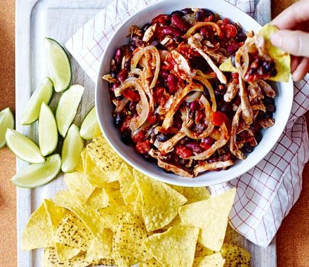 Mexican pulled chicken & beans recipe