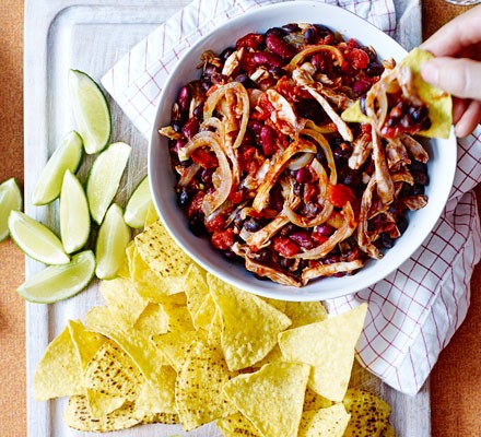 Mexican pulled chicken & beans recipe 
