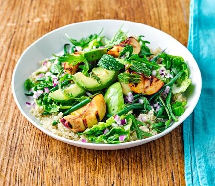 Mint & basil griddled peach salad recipe